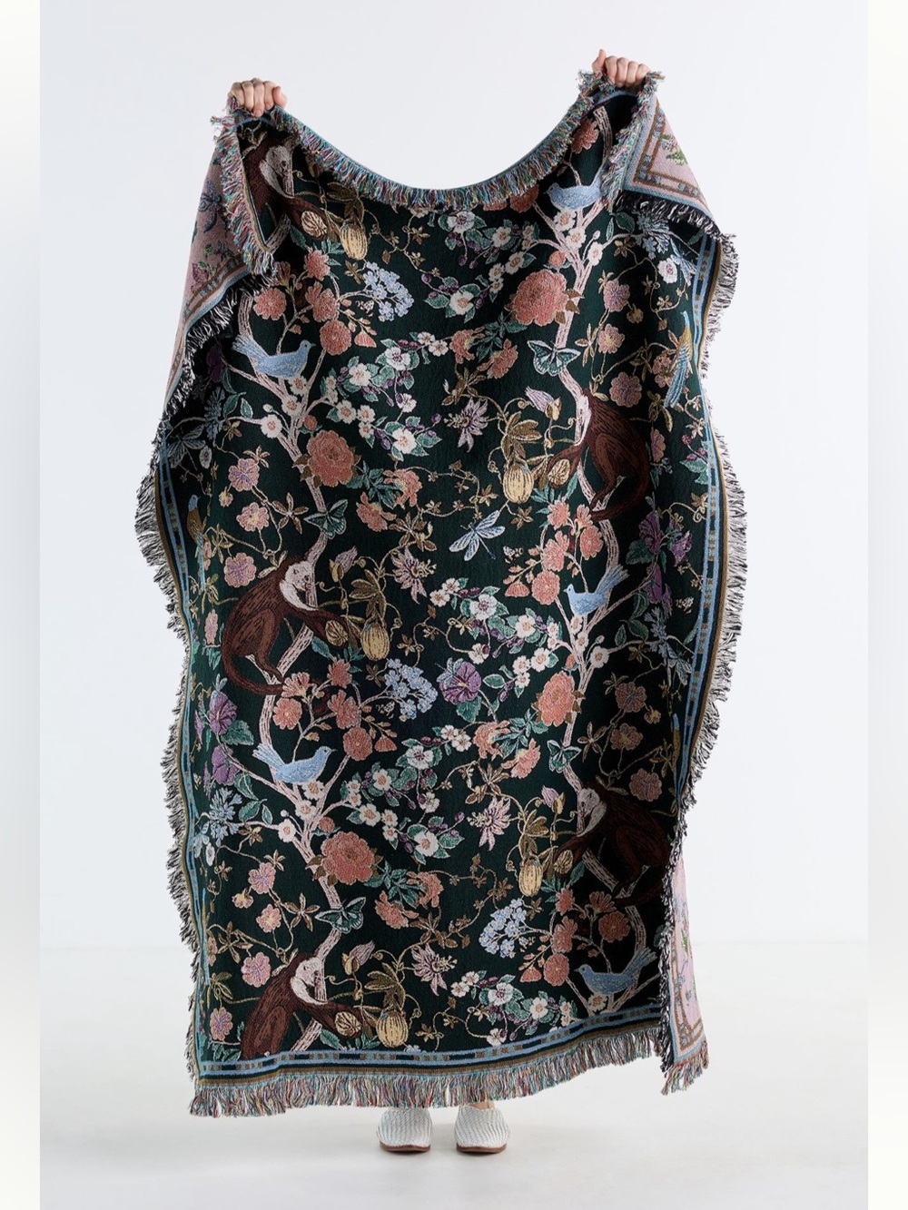 Anthropologie Estella Cotton Woven Throw Blanket